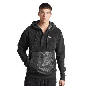 NWT Champion Sherpa Panel Hoodie / Black / Small